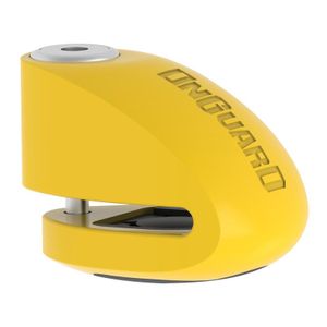 Zámek Onguard diskový s alarmem, žlutý, 6mm pin, 5 klíči (jeden s diodou), pouzdro