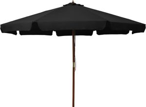 Prolenta Premium - Sonnenschirm mit Holzmast 330 cm Schwarz