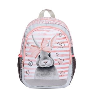 Belmil Kindergartenrucksack mit Brustgurt und Namensschild für 3-6 Jährige/Mädchen / 12 L/Krippenrucksack Kindergartentasche Kindertasche/Hase/Pink (305-4/A Sweet Bunny)