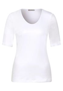 Street One T-Shirt in Unifarbe, white