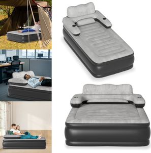LZQ Gästebett für 2 Personen mit Rückenlehne, Luftbett selbstaufblasend, Luftmatratze mit integrierter pumpe, Bett aufblasbar 195 x145 x 42 cm, Camping LZQ Gästebett für 2 Personen mit Rückenlehne, Luftbett selbstaufblasend, Luftmatratze mit integrierter pumpe, Bett aufblasbar 195 x145 x 42 cm, Camping