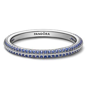 Pandora 199679C03 Dámský stříbrný prsten Pavé Blue, 54/17.2