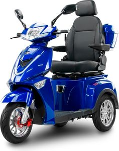 Elektrický skútr pro seniory BILI BIKE SHINO G4 s homologací, tříkolka, TRIKE, 1000 W, 60V 20Ah lithiová baterie, 25 km/h, modrý