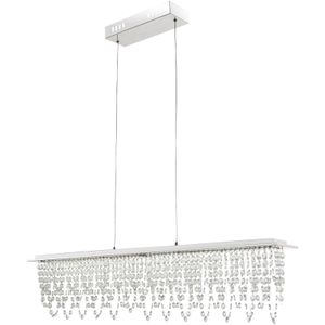 Globo Lighting Hängeleuchte Metall verchromt, K5 Kristalle klar, Kabel PVC Transparent, dimmbar, Farben fixierbar, Memoryfunktion, Nachtlicht, Höhe kürzbar, Fernbedienung, Batterie inkludiert 2x AAA, LxBxH: 900x110x1500mm, inkl. LED 24W 230V, 50-3100lm Source, 20-1700lm Output, CCT 3000-6000K