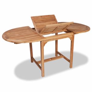 Teak Massiv Gartentisch Ausziehbar Balkontisch Holztisch Oval/Rechteck
