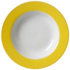 Flirt by R&B 565072 Doppio polievkový tanier, hlboký tanier, Ø 22 cm, porcelán, žltý (1 ks)