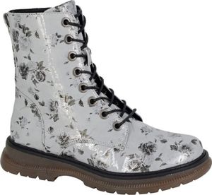 Cipriata - Damen Stiefeletten "Annetta", Floral, Glanz-PU DF2405 (39,5 EU) (Grau)