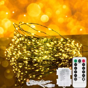500 LED 30 m Drahtlichterkette mit Timer 8 modi  USB und batteriebetrieben weihnachtsbaum Weihnacht Deko Weihnachtsbeleuchtung Lichterkette Warmweiß Dimmbar 4 W sparsam