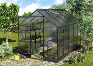 Skleník Vitavia Apollo 6200 polykarbonát 4 mm 195 x 323 cm černý vč. základového rámu