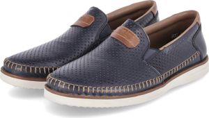 Rieker Herren Slipper Dunkelblau Glattleder Größe:45