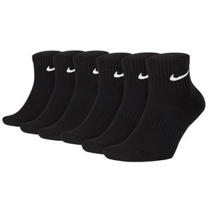 NIKE Unisex 6er Pack Sportsocken - Everyday, Cotton Cushioned Ankle, einfarbig Schwarz 46-50