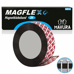 MAGFLEX Magnetband selbstklebend Magnetklebestreifen Magnetstreifen, Magnetfolie Magnet Band Streifen Folie Magnetklebeband 3m (4,98€/M)