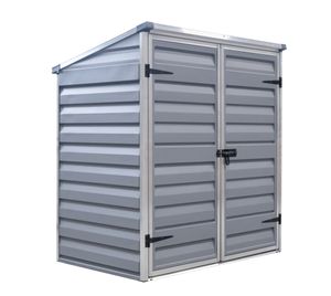 Palram-Canopia Metall Gerätebox, Mülltonnenbox "Voyager"  mit Doppel-Flügeltür, 90 x 139 x 146 cm grau