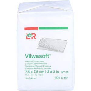 LOHMANN & RAUSCHER Vliwasoft Vliesstoffkompressen unsteril, 4 lagig, 7,5 x 7,5 cm 100 Stück