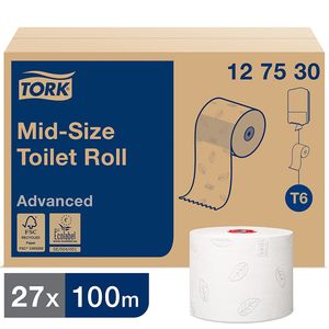 TORK Midirollen-Toilettenpapier 2-lagig weiß 100 m