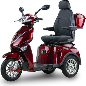 Elektrický skútr pro seniory BILI BIKE SHINO G4 GEL se silničním průkazem, tříkolka, TRIKE, 1000 W, 60V 20Ah, 25 km/h, červený