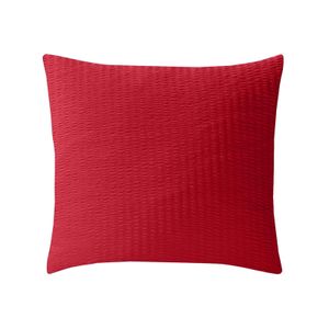 Traumschlaf Uni Seersucker Bettwäsche Kissenbezug einzeln 80x80 cm rot