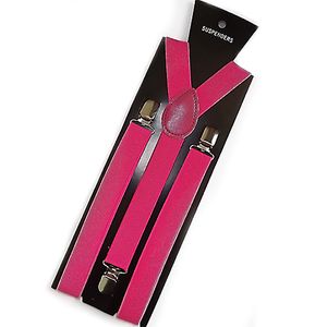 Herren Damen Mode elastische Clip-on Hosenträger Y-Form verstellbare Hosenträger-Rose-Rot