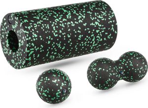 Gymtek® Massageset Yogaset Faszien Set - 2x Faszienball, 1x Faszienrolle - Massagegerät für Rückenmassage, Ganzkörper Massage, Yoga, Pilates, Workout