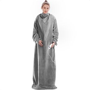 Goliving Elektrische Decke mit Ärmeln - Fleece kariert - Große Kuscheldecke - Waschbare - 9 Einstellungen und Timer - 195x125cm - Grau Goliving Elektrische Decke mit Ärmeln - Fleece kariert - Große Kuscheldecke - Waschbare - 9 Einstellungen und Timer - 195x125cm - Grau