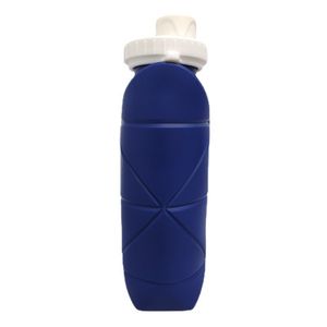 ["600ml Faltbare Wasserflasche Auslaufsicheres Silikon Tragbare Wasserflaschen Für Reisen Camping Wandern Draussen, Dunkelblau"],