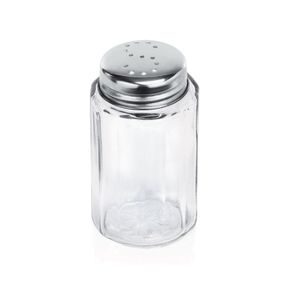 Salzstreuer oder Pfefferstreuer, Glas / Edelstahl, Ø 3,5 cm, glatt : Salzstreuer, 7 cm, Glas Variante: Salzstreuer