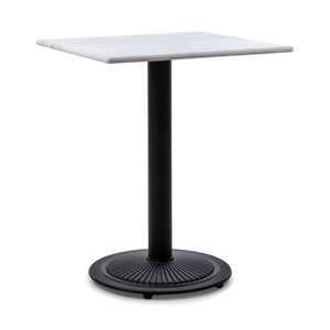 blumfeldt Patras Onyx Bistro-Tisch - Gartentisch im Jugendstil, 60 x 60 cm Marmortischplatte, 72 cm Höhe, für drinnen und draußen, gusseiserner Standfuß, witterungsbeständig, runder Tischfuß
