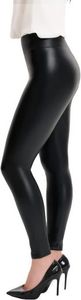 SunJas Leggings » LC001L, Größe L, bequem und modisch Stretch Leggings« skinny hüfthoch schlank Hose Kunstleder