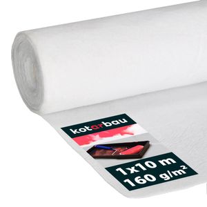 KOTARBAU® Malervlies 1 x 10m Abdeckfolie Maler 100% Faser Folia LDPE  Abdeckvlies Selbstklebend 160 g/m2 Wasserdichte Weiß Beschichtung Malerzubehör Malerfliesrolle Motive Sticky Baumatte