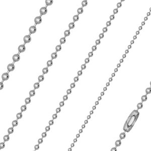 Kugelkette Edelstahl Halskette Kette für Anhänger Dog Tag Silber Schwarz Herren Damen silber 2,4 mm 35 cm