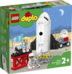 LEGO 10944 DUPLO Spaceshuttle Weltraummission, Spielzeug-Rakete mit Steine für Kleinkinder ab 2 Jahre, mit Astronauten-Figuren