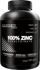 Prom-In 100% Zinc Bisglycinate 120 tablets / Zink / Hochverwertbare Form von Zink in Tablettenform