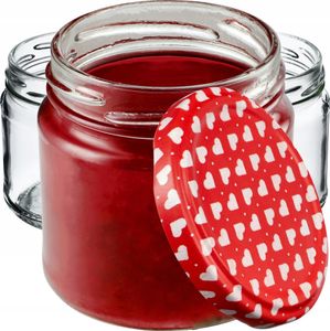 KADAX zavařovací sklenice s víčkem "Lerma", zavařovací sklenice, 200 ml, víčko s červenými srdíčky, 20 ks