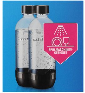 Doppelpack! SodaStream Quadro Pack, Durchsichtig, 4 x 1L Tritan-Flasche - spülmaschinengeeignet! (BPA frei)