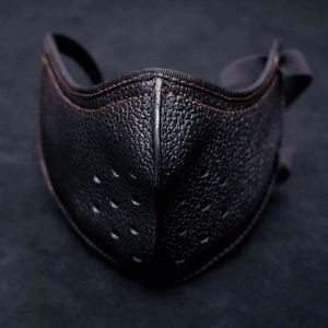 Punk-Ledermaske, Motorrad-Biker-Halbmaske, Anti-Staub-Sportmaske
