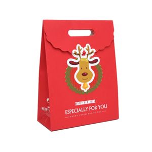 Exquisite Papier-Geschenktüte mit kreativem Weihnachtsmann-Muster, Weihnachtsstil, Geschenktüte für Home-Elk, Größe: L