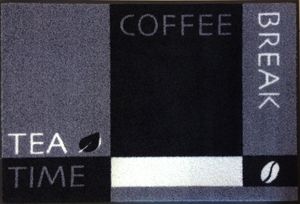 Waschbare Fußmatte - Tea Time - Coffee Break 60 x 85 cm Fußabstreifer Wash+Dry