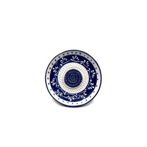 Kaladia Keramik Reibeteller handbemalt in Weiß/Blau - Durchmesser ca. 12cm - spülmaschinengeeignet