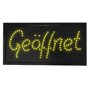 LED Reklame Leuchtschild, 48 x 25 cm, Geöffnet, orange