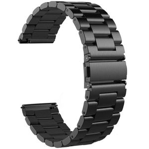 Kompatibel Samsung Galaxy Watch 4 Classic Armband，Watch 180MM*22MM Armband,Galaxy Watch Active 2，Metallarmband Edelstahl für Männer Schwarz