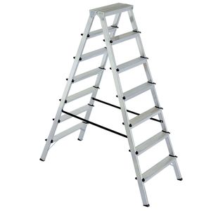 Alu-Klappleiter Doppelleiter Bockleiter Malerleiter Leiter 2x7 Stufen, Arbeitshöhe bis 3515 mm