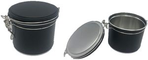 Teedose mit Bügelverschluss in der Farbe schwarz Vorratsdose für losen Tee 150g Tee Aufbewahrung mit Aromadeckel - aromadicht/luftdicht von James Premium®