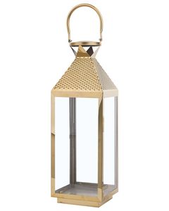 BELIANI Laterne Messing 18 x 55 cm Edelstahl Dekorativ Rechteckig Klassisch
