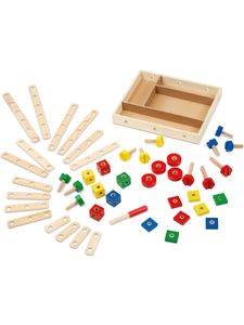 Melissa & Doug Spielwaren Baukasten aus Holz, 48 Teile Holzbausätze Basteln & Kreativitätsspielzeug spielzeugknaller