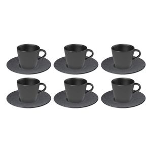 Villeroy & Boch Manufacture Rock Kaffee Set schwarz 12-teilig