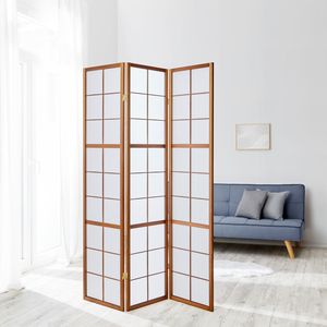 Homestyle4u 273, Paravent Raumteiler 3 teilig, Holz Braun Tabak, Reispapier Weiß, Höhe 175 cm Homestyle4u 273, Paravent Raumteiler 3 teilig, Holz Braun Tabak, Reispapier Weiß, Höhe 175 cm