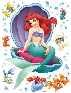 Disney Wandtattoo Arielle - die Meerjungfrau Lila, Rot und Grün - 600190 - 65 x 85 cm