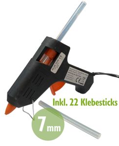 Heißklebepistole Heißklebegerät Heißkleber Klebesticks für 7mm DIY klein + 22 Klebestifte