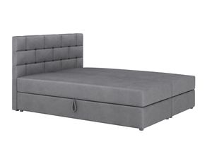 MOB, Manželská postel Boxspring 180x200 cm - Waller (tmavě šedá) (s matrací a roštem)