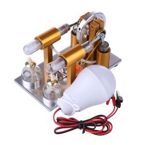 Doppelzylinder Dampf Wärme Stirling Motor Motormodell DIY Physik Wissenschaft Spielzeug